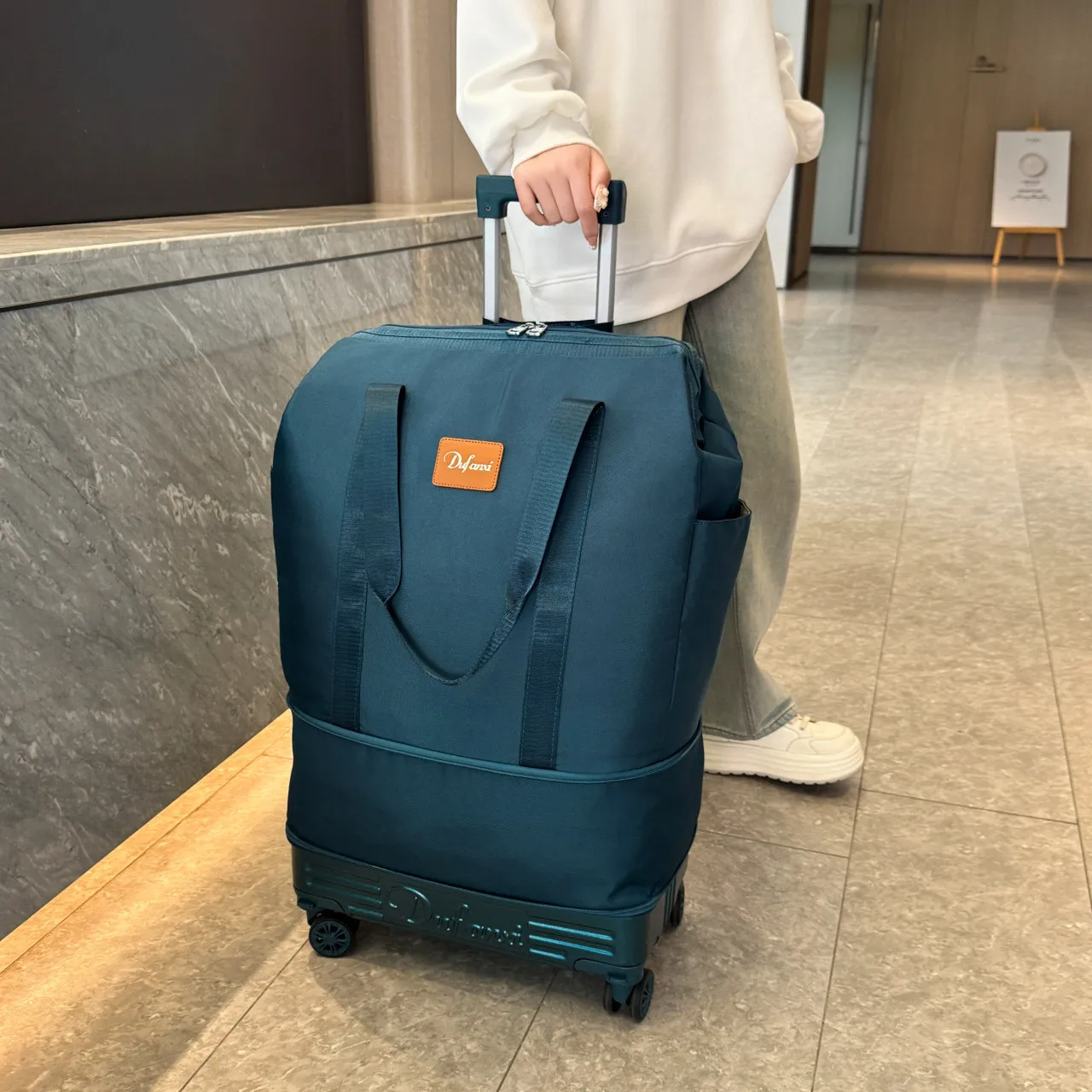 lightweight-large-capacity-travel-bag-with-wheels-stacking-hand-pull-back-pack-fashionable-oxford-cloth-durable-unisex-bag