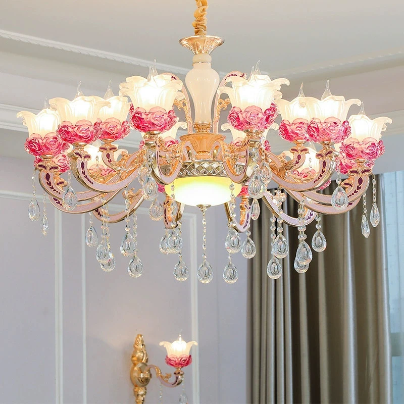 

Modern Zinc Alloy Chandelier Lighting Fixtures Nordic Living Room Bedroom Pendant Lamps Dining Room Gold LED Crystal Chandeliers