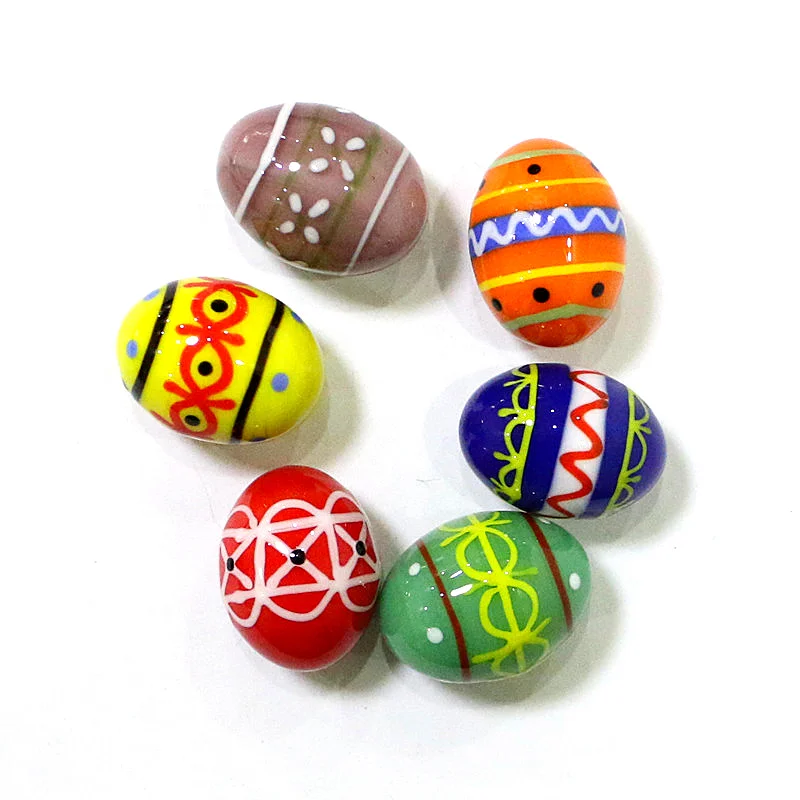 

Handmade Colorful Murano Glass Easter Egg Mini Ornament Home Table Bookshelf Decor Collection Creative Easter Party Holiday Gift