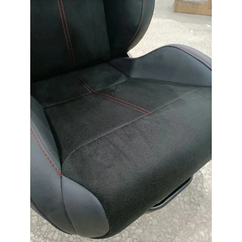 Fiberglass Carbon Fiber Universal Barrel Back Adjustable Leather Suede Car Racing Seats