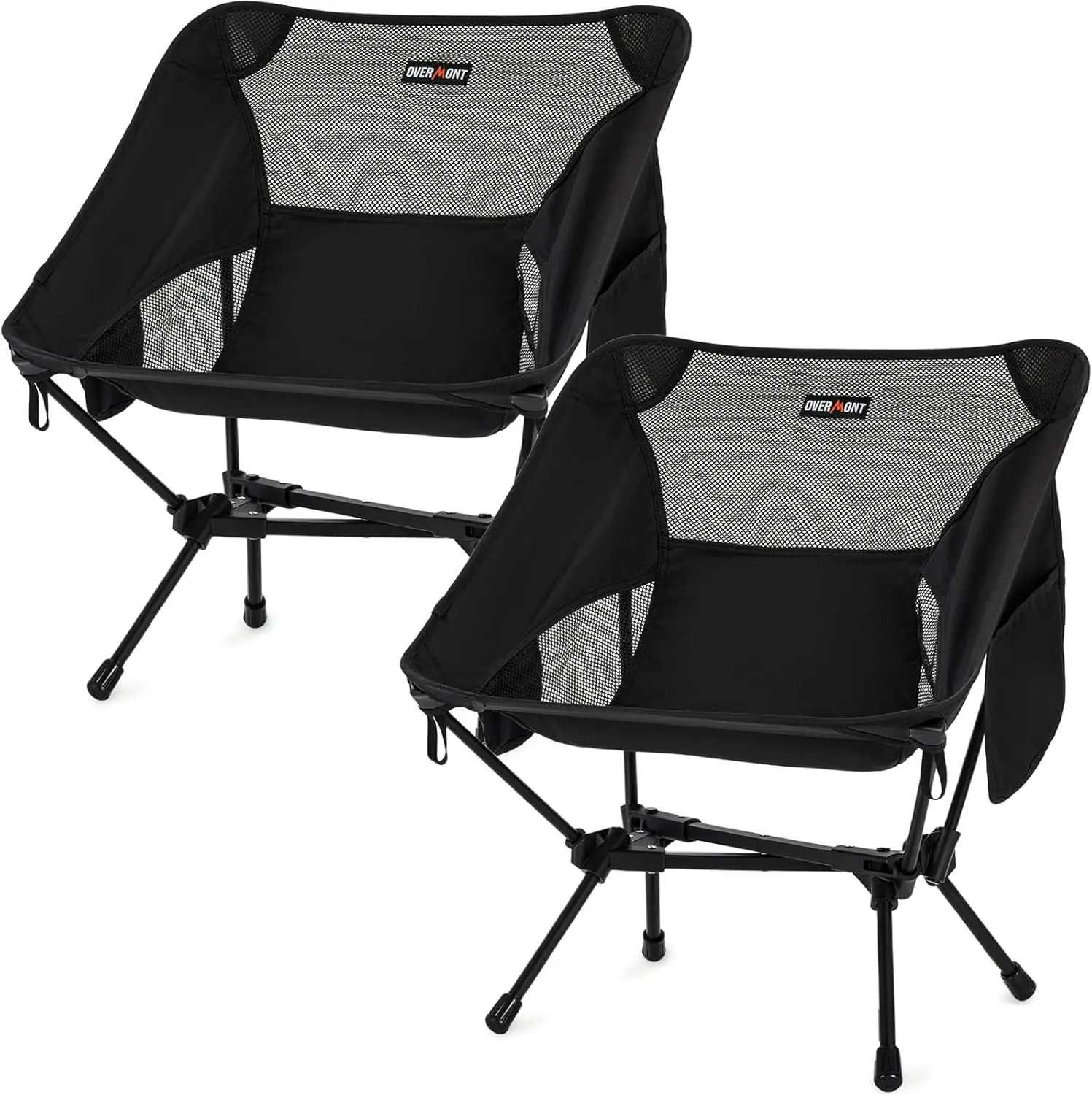 

Сверхлегкий портативный стул для кемпинга, складной пляжный стул емкостью 330 фунтов для взрослых с сумкой для переноски, 2 шт.