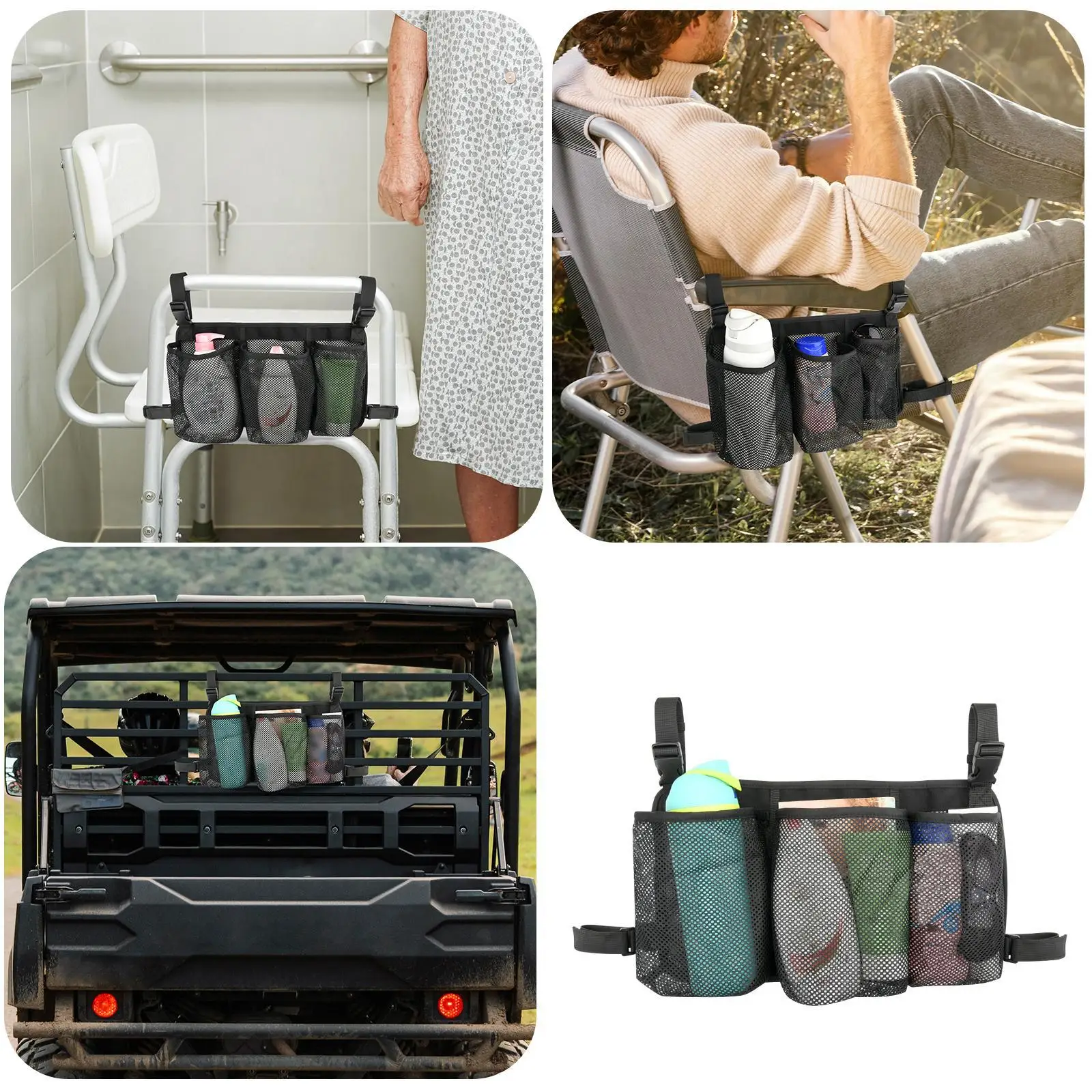Organizer Holder Reusable Oxford Storage Pouch with Multi Pockets for Home Shampoo Armrest Chairs Patio