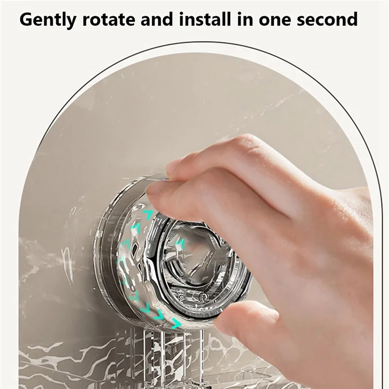 

Hot Selling-Bathroom Suction Cup Storage Rack Wall-Mounted Punch-Free Storage Basket Wall Mounted Suction Cup Bathroom Storage R
