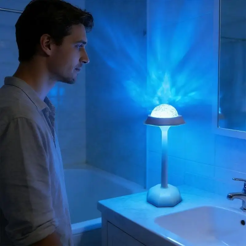 Rechargeable Waterproof Shower Light With 16 Ocean Effect Displays And Remote Operation M4YD