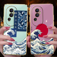 The Great Wave Off Kanagawa Cover Smooth E-TPU Phone Case OPPO RENO 2F 4 5 6 6Z 7 7Z 8 8T 10 PRO PLUS 5G FIND X3 LITE Case Shell