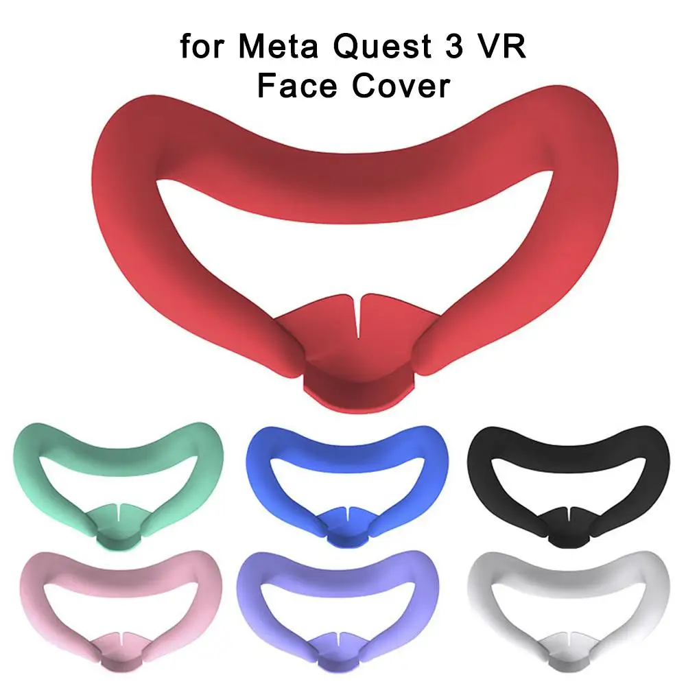 Silicone Face Cover For Meta Quest 3 Glasses Replacement VR Face Interface Protective Cover Colorful Sweat-proof Eye Mask J5Y9