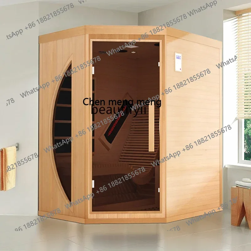 cc182R Household, solid wood health sauna room Far infrared light wave physiotherapy room installation Dry steam room customizat