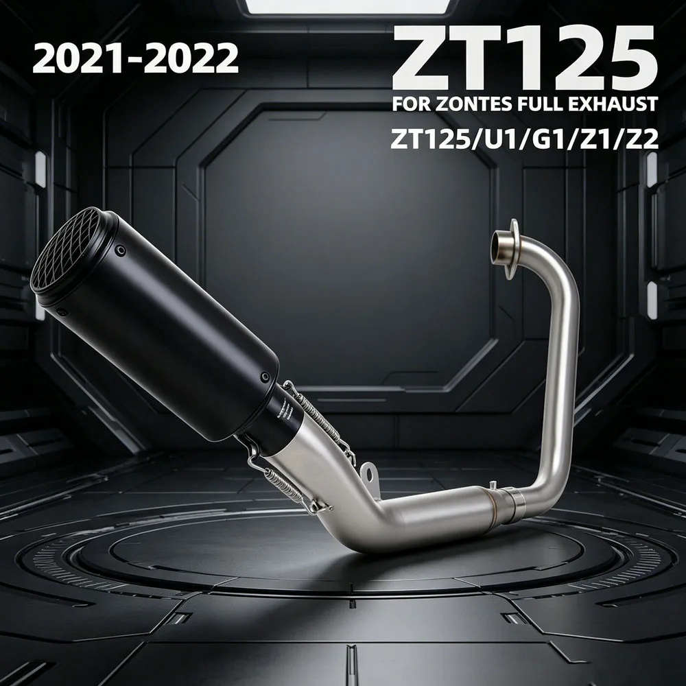 

Super Racing Exhaust Full System Kit For Zontes ZT125 ZT155 Z1 Z2 U1 G1 2021-2024 Moto Manifold Headers Pipe Connect S1 Muffler