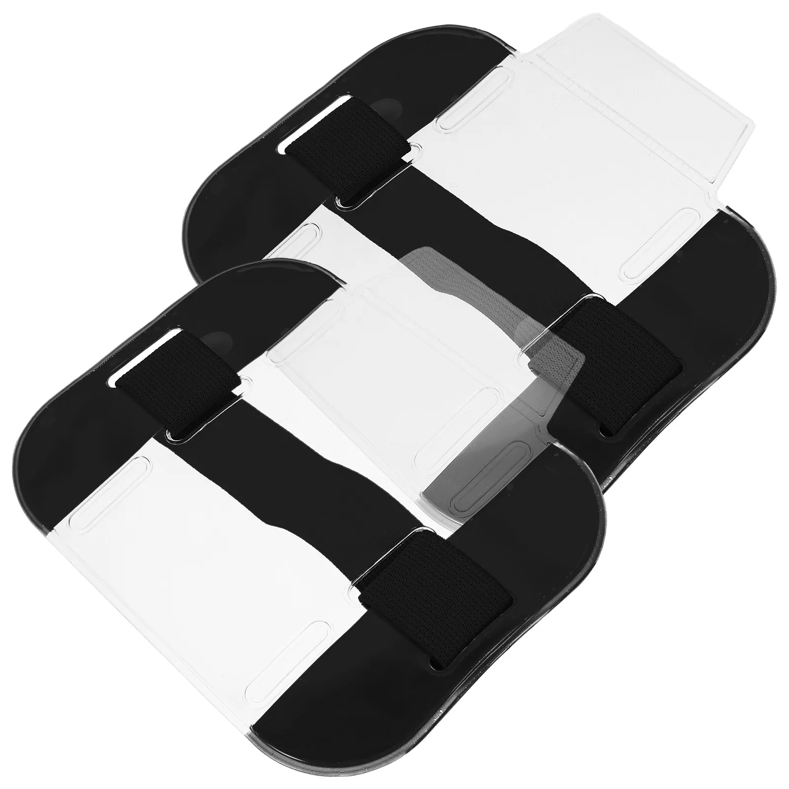 

2Pcs Colorful Id Badge Holder Transparent Arm Band for Security Workers Portable Card Storage Sleeve Easy to Identify