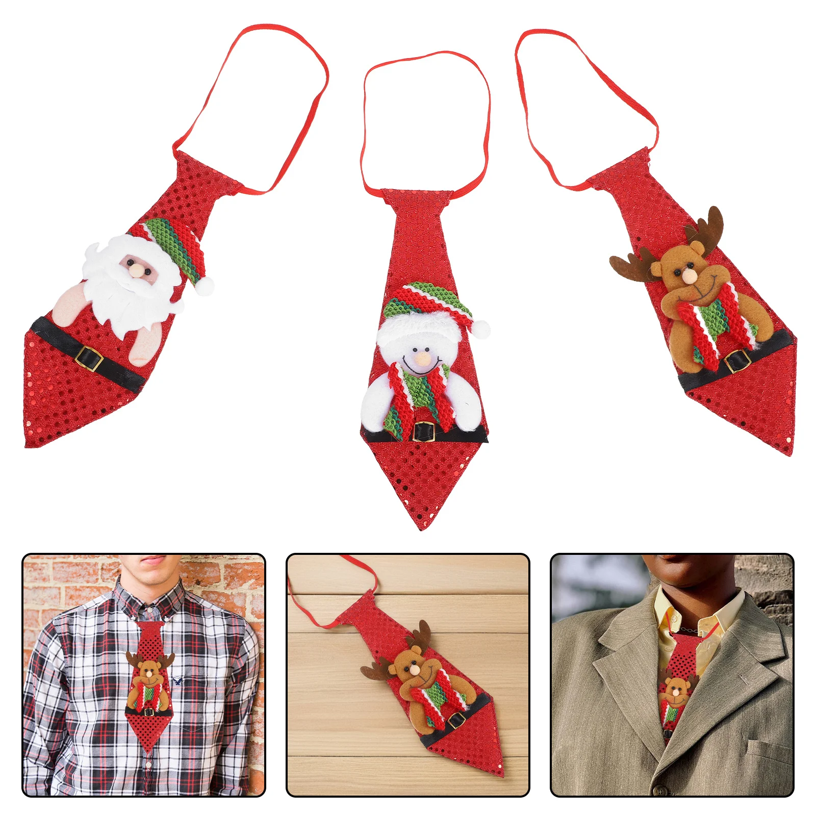 

6Pcs Men Neck Ties Christmas Holiday Necktie Fabric Novelty Xmas Party Accessories Neck Ties Men Tie Christmas Tie
