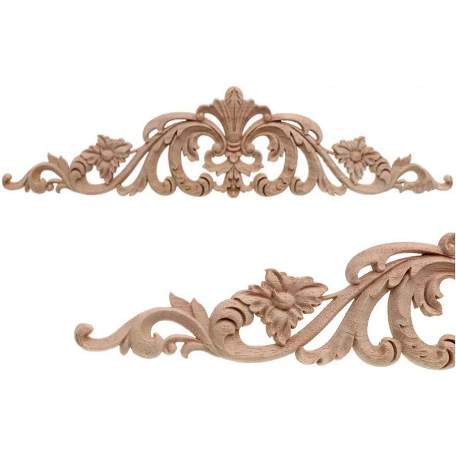 4 pçs escultura em madeira decalque madeira esculpida móveis apliques canto onlay apliques móveis decoração da porta de casa diy hy
