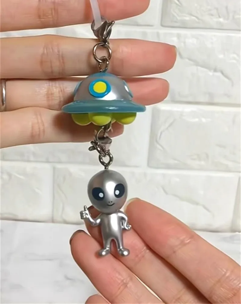 Original capsule toys kawaii Space Friends Mejirushi Accessory 2 Astronaut Rocket Alien UFO umbrella bottle mark pendant figures view 3