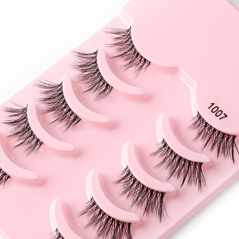 MEISHENJIE 3/5/6 Pairs Half Cat Eyelashes Natural Short Wispy Fluffy False Eyelash Extension Makeup Tool 3D Mink Lashes Cílios