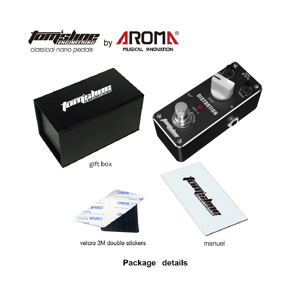 AROMA ADT-3 Mini Distortion Electric Guitar Effect Pedal High Intensity Gain Output True Bypass Guitar Parts & Accessories