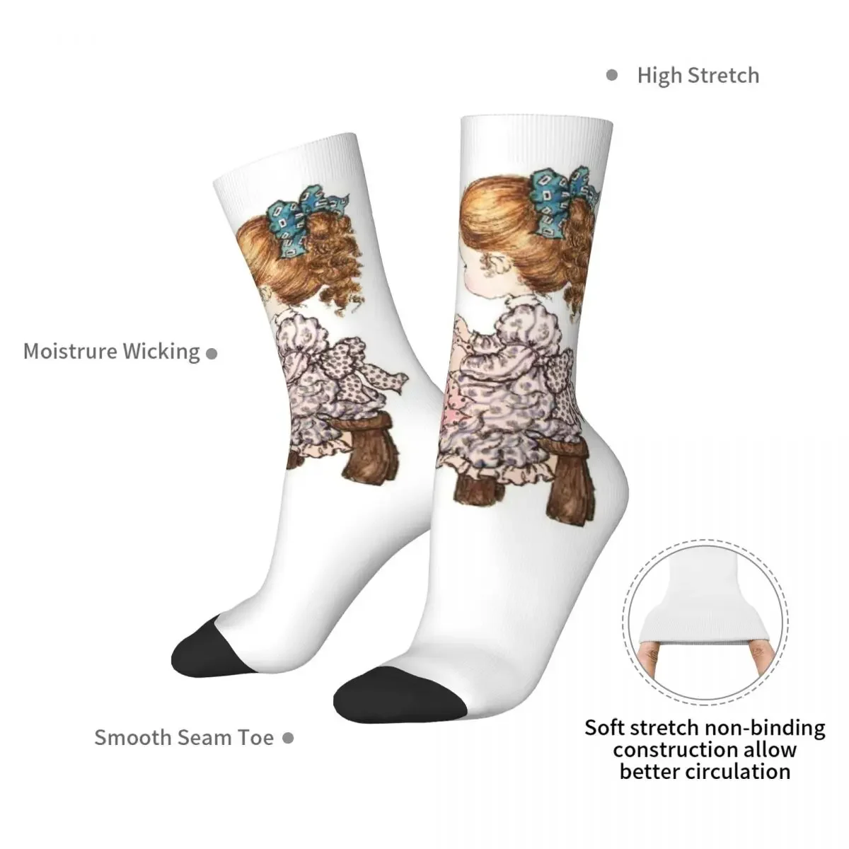 Sarah Kay Swing Girl Socks Harajuku High Quality Stockings All Season Long Socks Accessories for Unisex Birthday Present