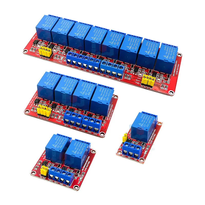 

1~50Pcs 1/2/4/8-way 5V12V24V Relay Module Optocoupler Isolation High And Low Level Trigger Microcontroller Red Board