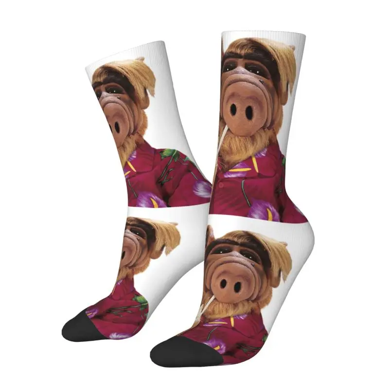 Funny Alf Meme Men's Crew Socks Unisex Cute 3D Print Alien Life Form Sci Fi Tv Show Dress Socks