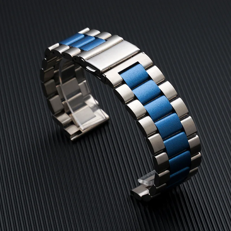 سوار فولاذي غير قابل للصدأ لساعة سامسونج جالاكسي 7/FE/6/5 pro/4/كلاسيكي 20 مللي متر 22 مللي متر سوار معدني amazfit GTS-GTR-4-3-2e-حزام صغير