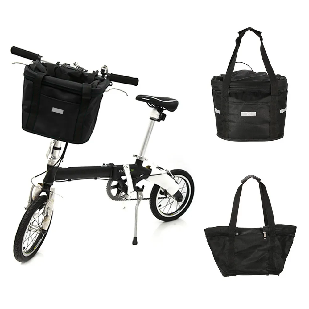 

Front Hanging Basket for Bicycle Waterproof Portable Cycling Bag Detachable Foldable Handlebar Carrier for Grocery Pet Food