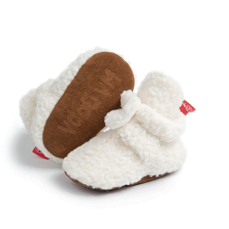 

Children Boots Toddler Cotton Winter Shoes For baby Breathable Anti-slip Soft Bottom White Pink Shoes Size 11cm-13cm