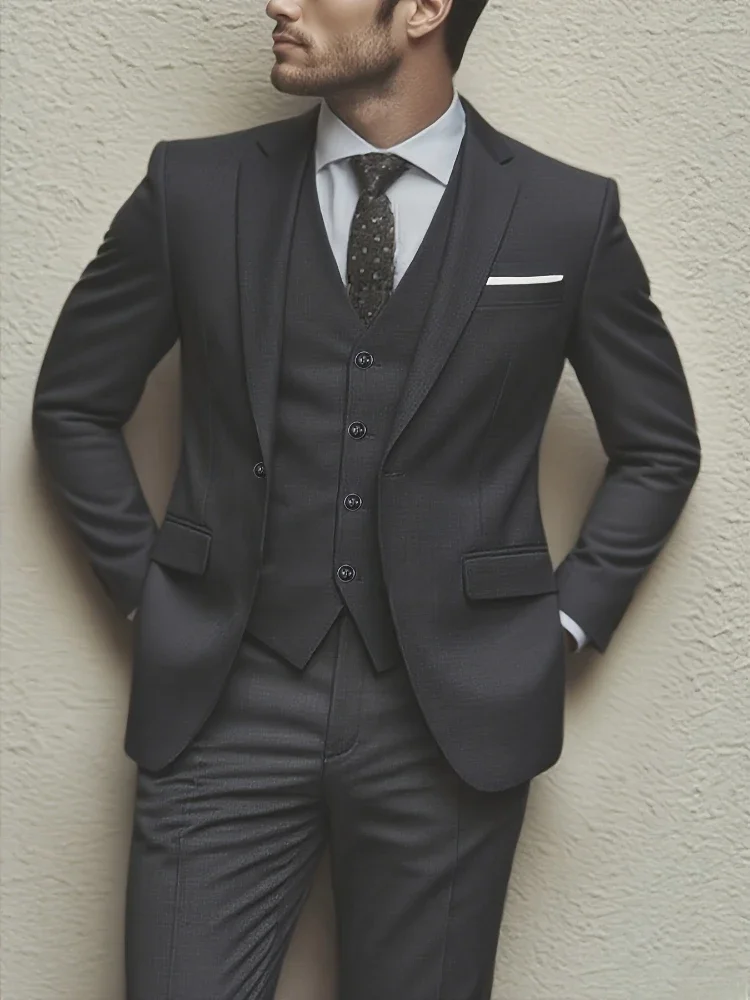 

Elegant Men's Suit- Slim Fit Tuxedo Set for Weddings& Formal Occasions Perfect for Office Meetings and Elegant Events