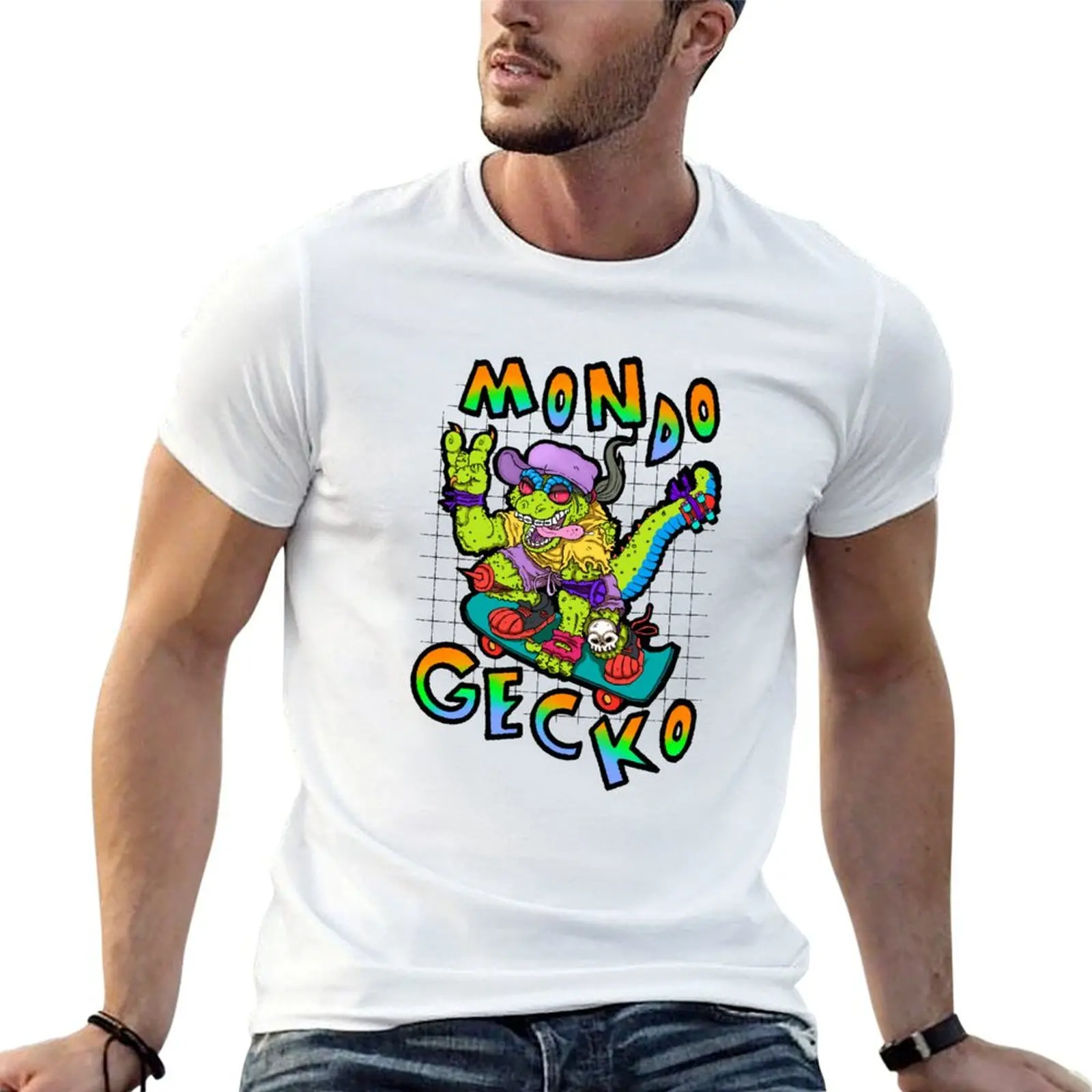 Camiseta Mondo Gecko para hombre, camisetas de algodón para hombre, camiseta de algodón para hombre, camiseta de lujo