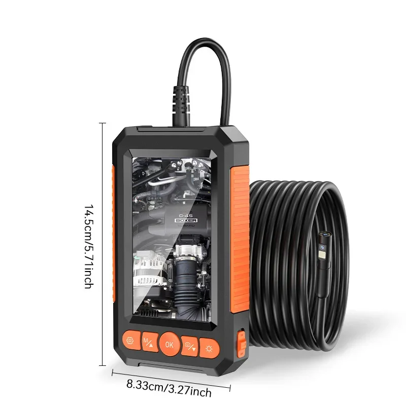 4.3 inch display 10 meters hard wire high definition pipe endoscope car camera industrial