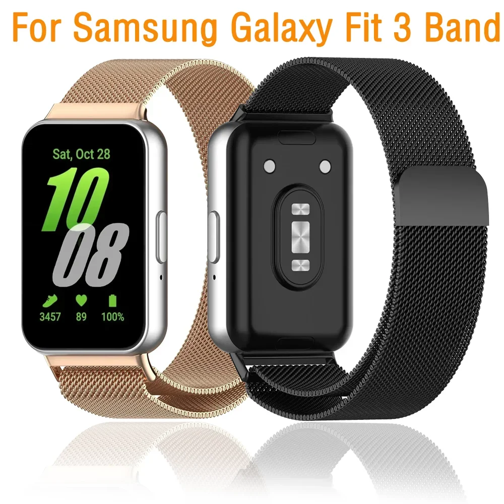 Milanaise-Schlaufenarmband für Samsung Galaxy Fit 3-Band, magnetisches Metallarmband, austauschbarer Armbandgürtel, Samsung Galaxy Fit 3 Correa