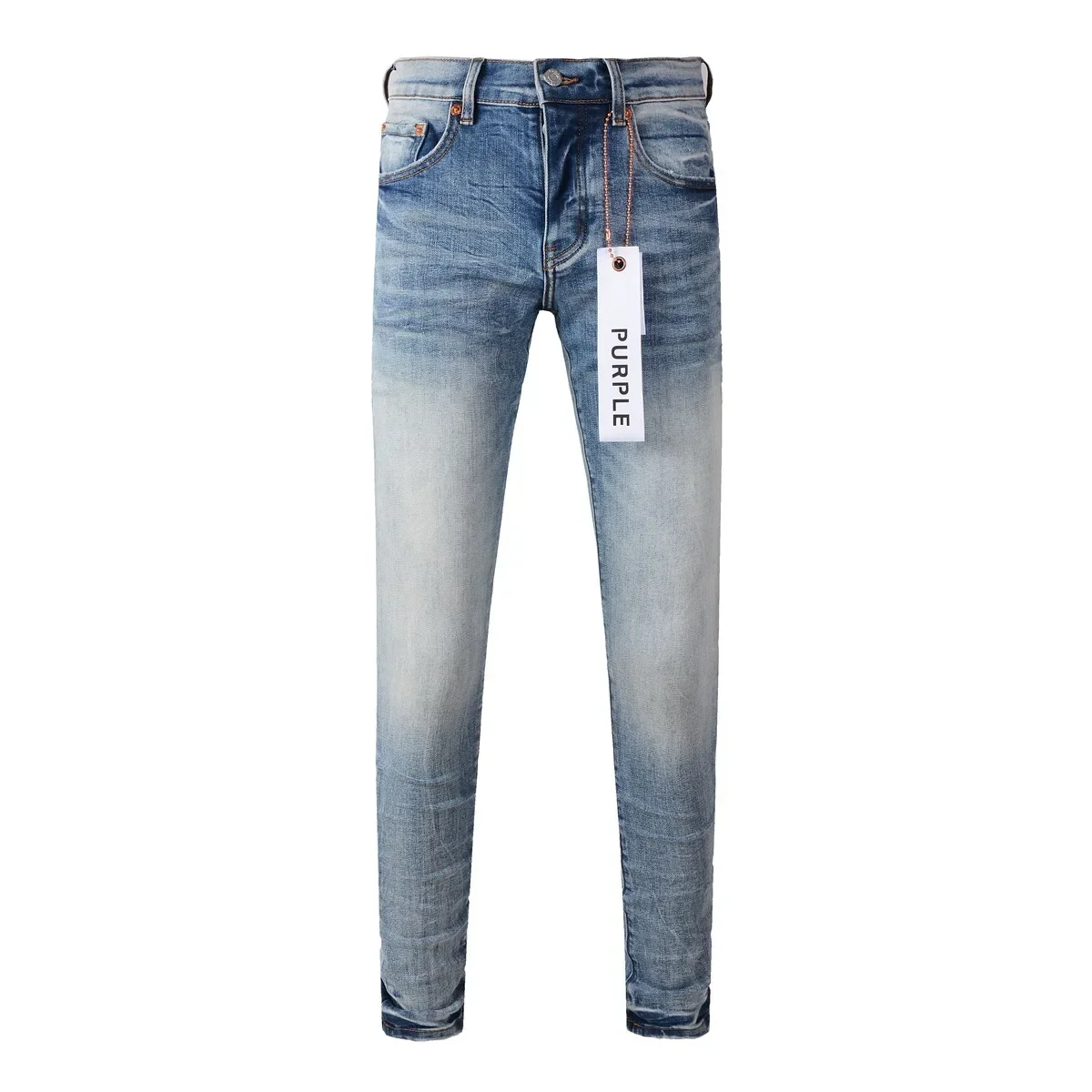 Purple Brand Jeans Fashion high quality High Street Blue Patch Fashion High Quality Repair Low Rise Skinny Denim pants