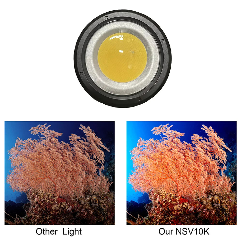 Nitescuba NSV10k COB Led Diving Light 10000 Lumen With Strobe 100m waterproof Super Wide Angle High brightness lighting