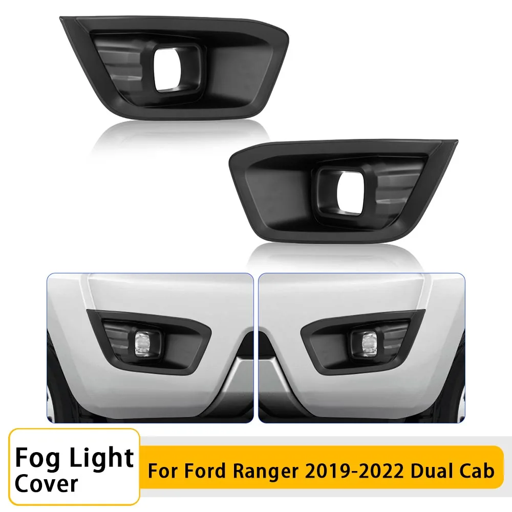 Matte Black 1 Pair Fog Light Cover Fog Lamp Protector For Ford Ranger T8 2019 2020 2021 2022 XLT XL LIMITED Car Accessories