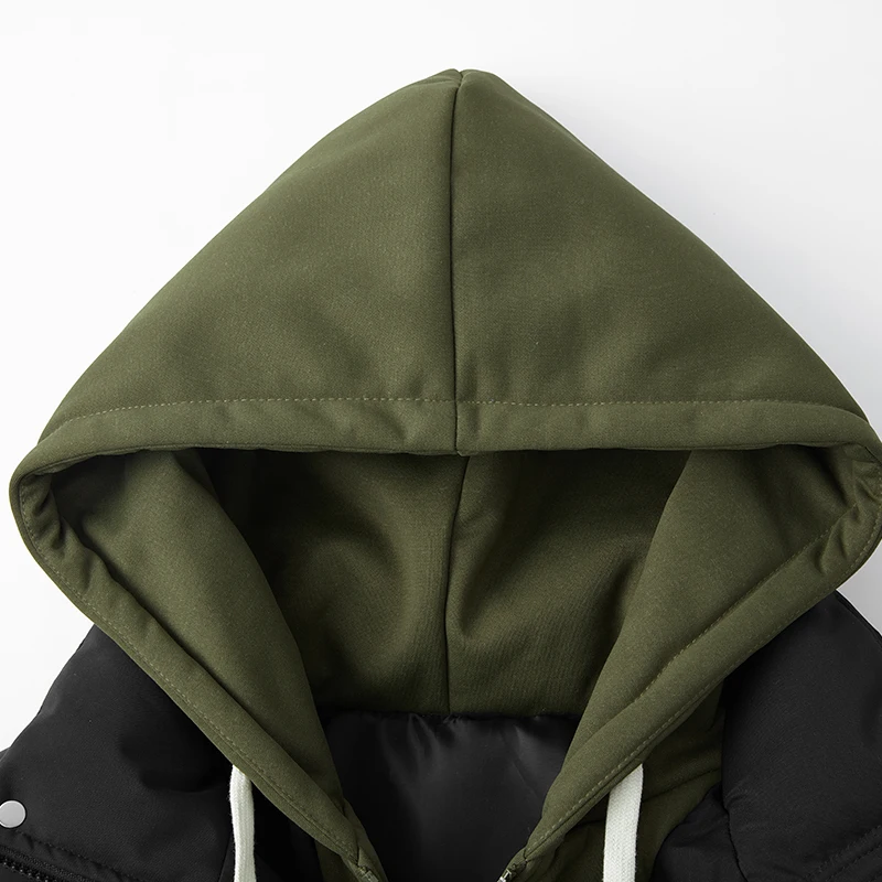 Solid Color Cotton-padded Parkas Korean Style Fashion Outwear Men Brand Parkas Men Thick Winter Hooded Parkas Casual Warm Coat