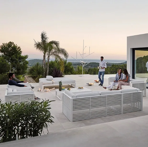 Outdoor aluminum alloy sofa sun protection sun room garden courtyard terrace villa hotel leisure single sofa