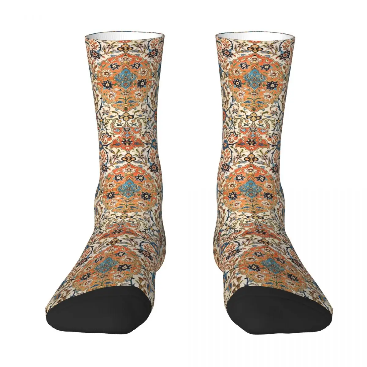 Retro Isfahan Antique Central Persian Carpet Print Men's Socks Unisex Novelty Seamless Printed Funny Crew Sock Gift