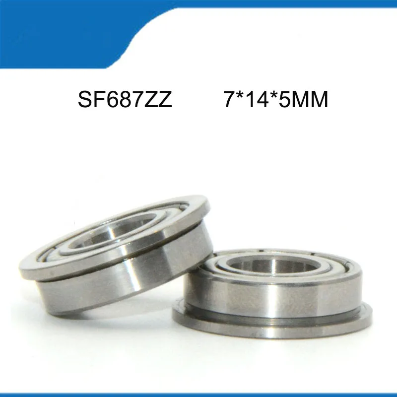 

10/20PCS SF687ZZ (7*14*5 MM) High Quality Stainless Steel SF687 Flange Ball Sealed Deep Groove Ball Bearing Shaft (ABEC-5)