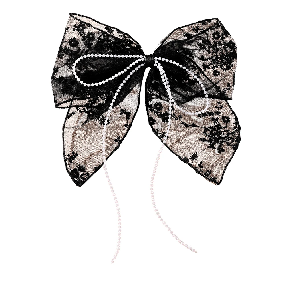 

Large Bow Hairpin Fabric Clips Accessories Girl Tassel Wedding Black Bowknot Bow Hair Bowknot Clip Decorative Thick Thin Hair