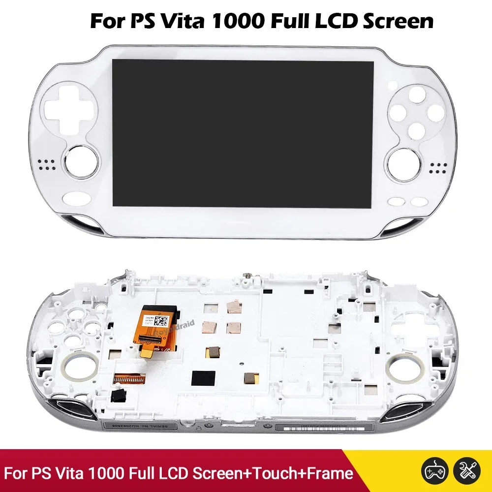 Black White Original Oled LCD Screen Display for PS Vita PSV 1000 1001 1004 Full LCD Screen Display+Touch Digitizer+Frame Set