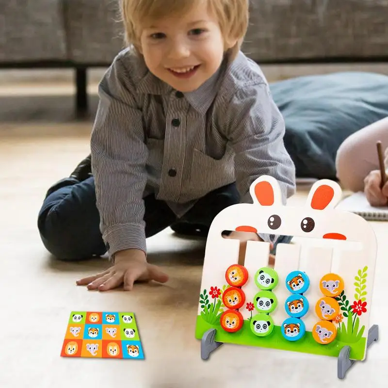 Color Matching Puzzle KidsIndoor Climbers & Play Structures Bunny Design Handheld Games For Travel Sorting & Stacking Toys