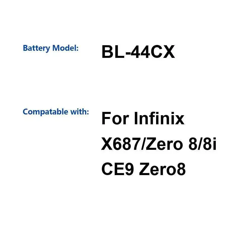 

BL-44CX Легкий аккумулятор мобильного телефона 4500 мАч для Infinix X687 Zero 8 8I CE9 Zero8