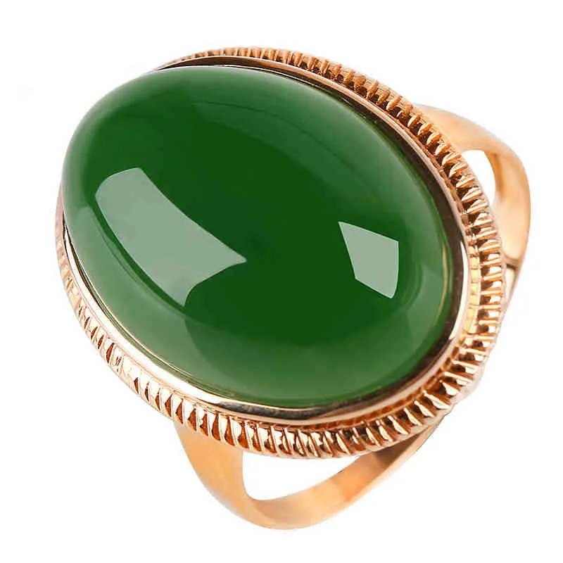 Hotan Jade Spinach Green Jasper Ring, Fashionable And Versatile