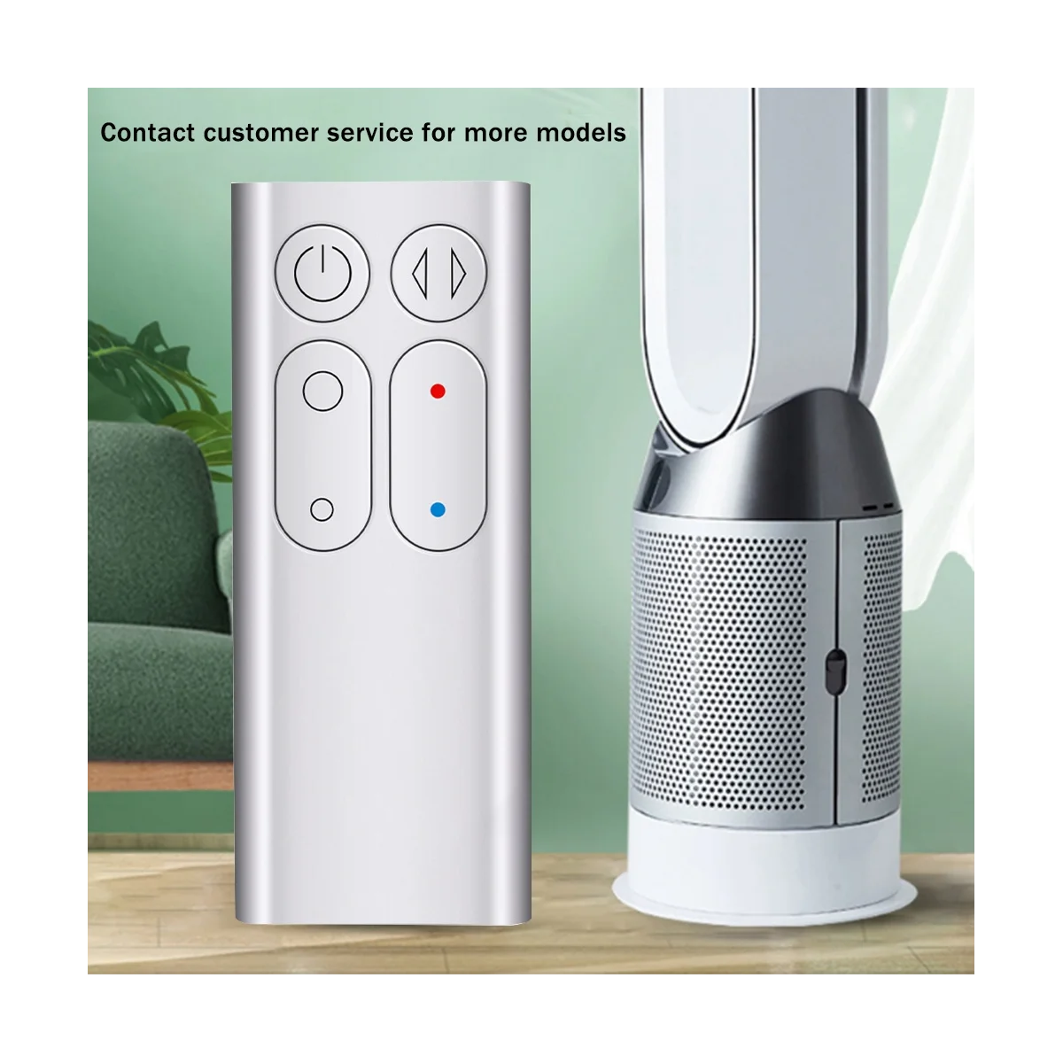 جهاز تحكم عن بعد بديل مناسب لتنقية الهواء ، مروحة بدون أوراق ، فضي ، AM04 ، AM05