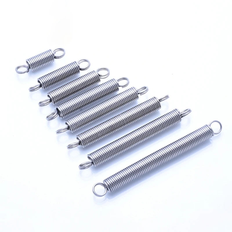 

2/4/8/12/20/30Pcs Tension Spring Steel Wire Diameter 0.4mm OD 4mm Stainless Steel Double Coil L-shaped Spring Length 15mm-220mm