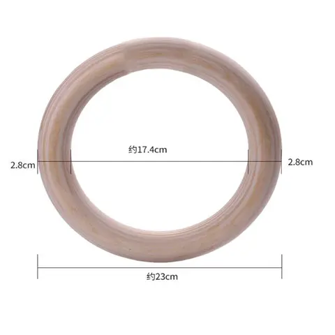 28MM Gymnastikringar i Trä Halkfri Träring med Justerbara Remmar för Hemmaträning Pull Up Styrketräning 8 best sales gymringar - №7
