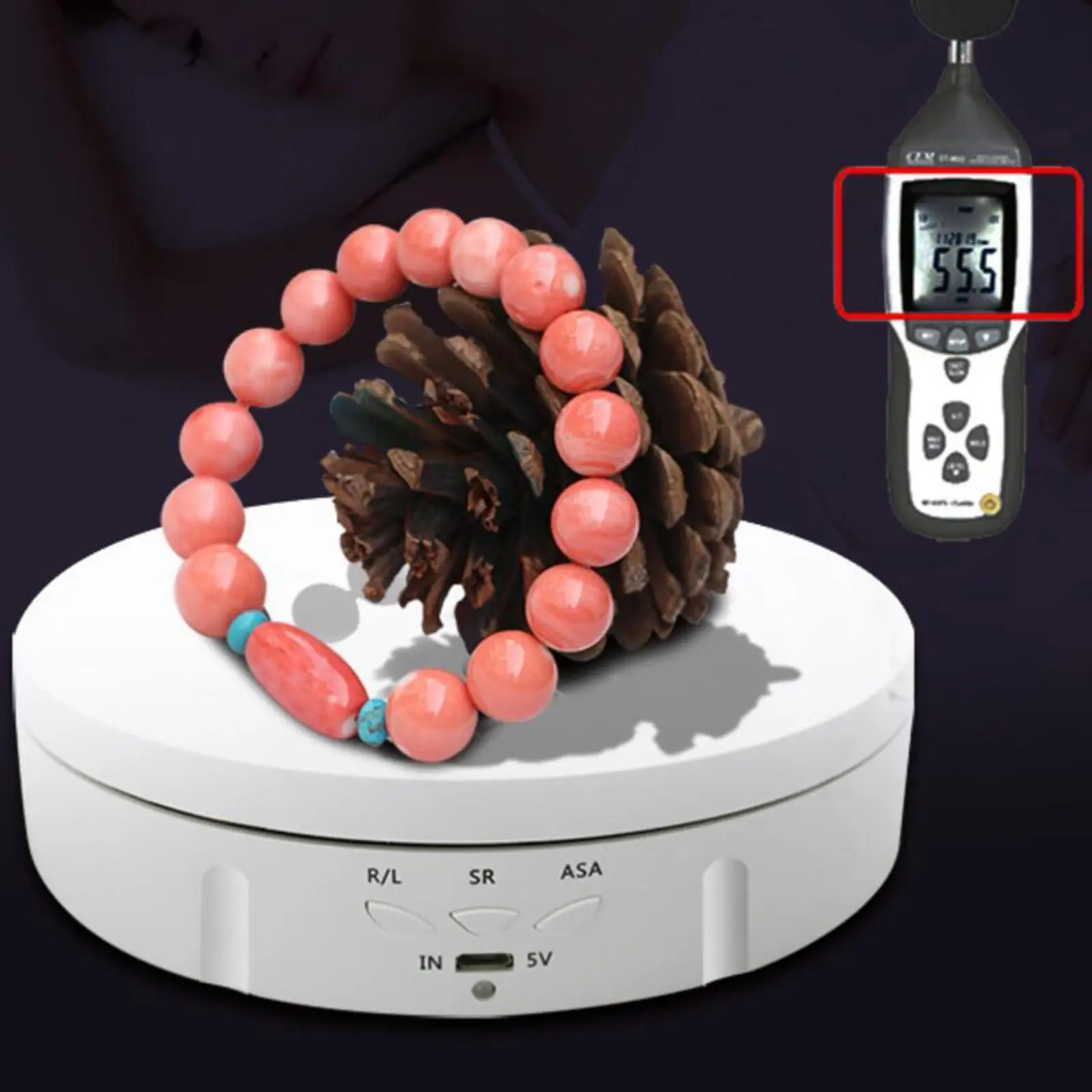 Electric 360 Rotating Display Stand Turntable Jewelry Model Toy Holder