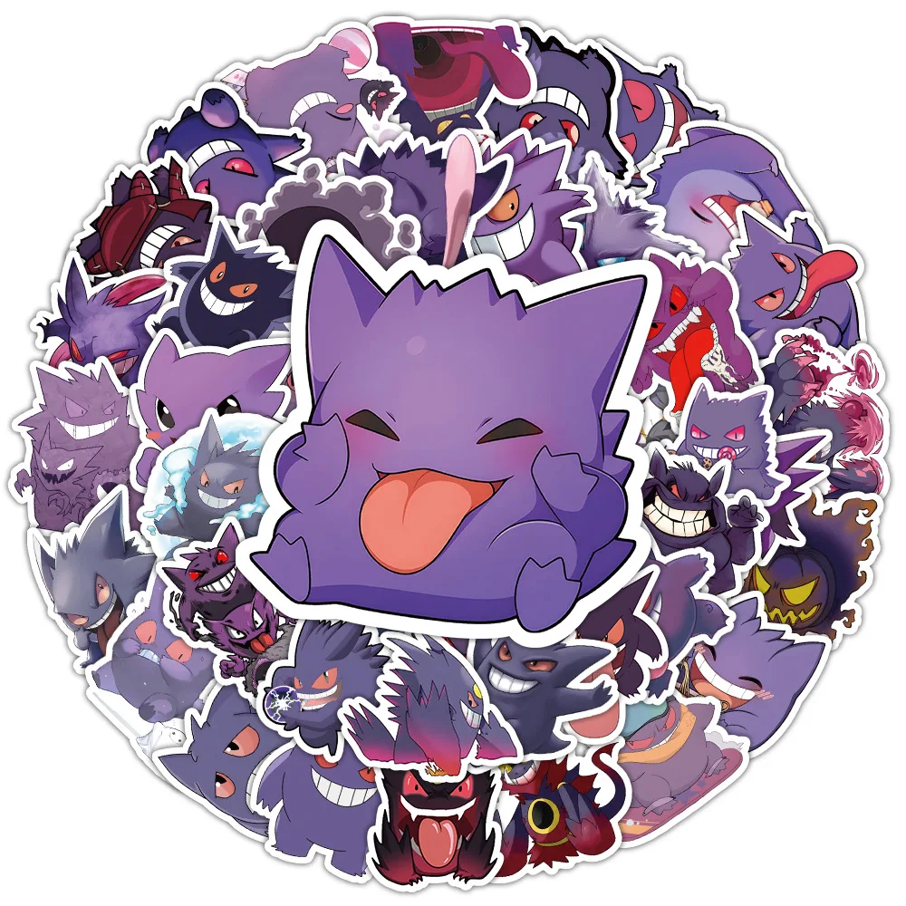 10/30/50PCS Cool Gengar Cartoon Stickers Popularity Anime Pokemon Decals Funny Graffiti Toy DIY Laptop Guitar Bike Kids Gift