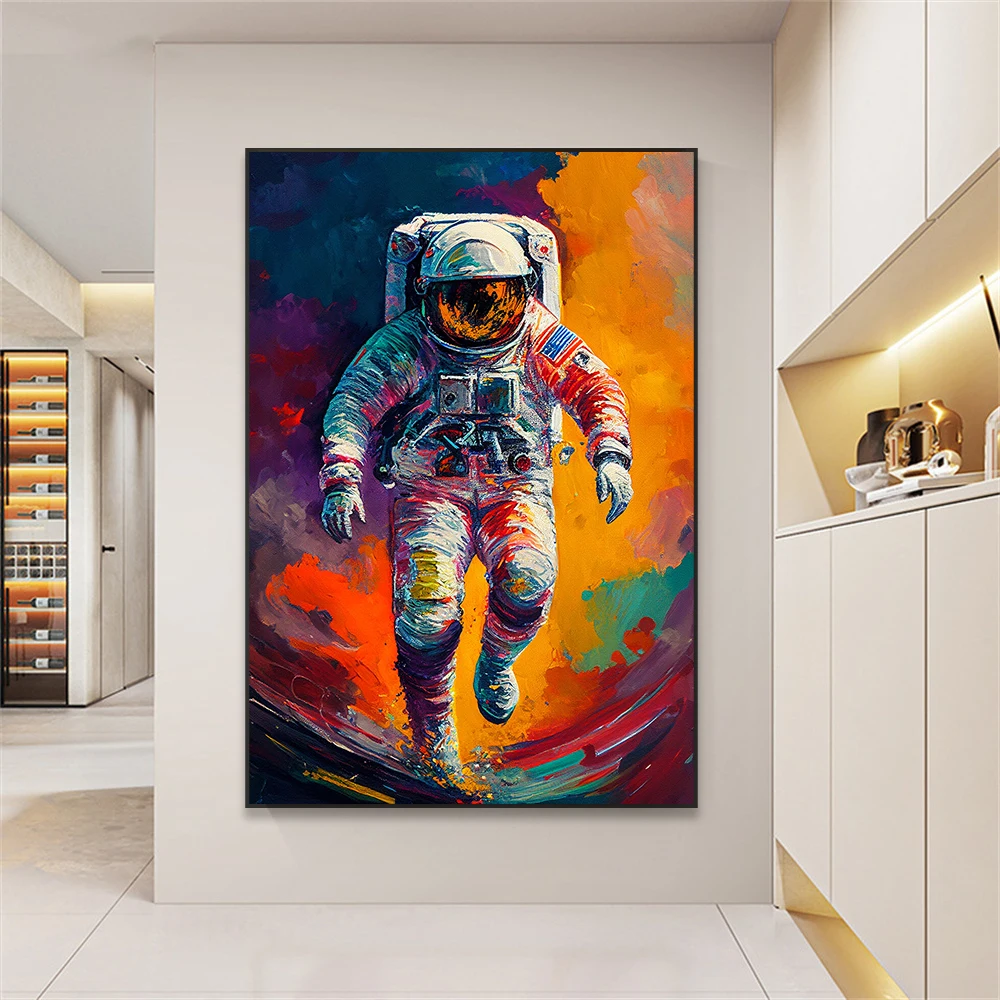 

Modern Graffiti Astronaut Art Poster Print Abstarct Colorful Portrait Wall Art Picture Canvas Paintings Living Room Home Decor