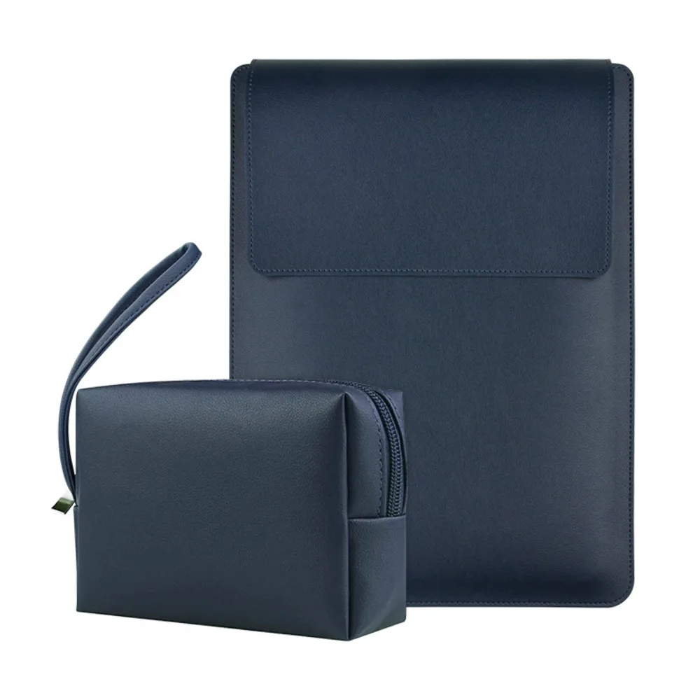With Small Bag Laptop Sleeve Bag Bracket Design Adjustable Laptop Sleeve Case Stain-resistant PU Leather