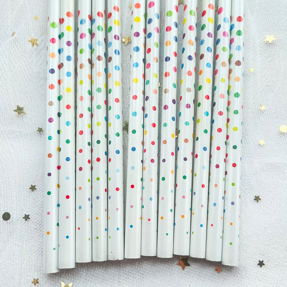 120pcs Novelty Color Polka-dot Wooden Pencil Set Cute Stationery Wholesale School Supplies Gifts Prizes for Kids Drawing Writing