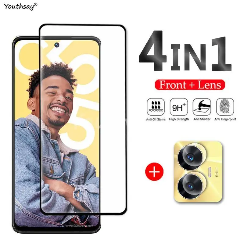 

For Realme C55 Glass Screen Protector Film Glass Realme C55 Tempered Glass Full Glue Lens Film For Realme C55 C35 C31 C25 C25S