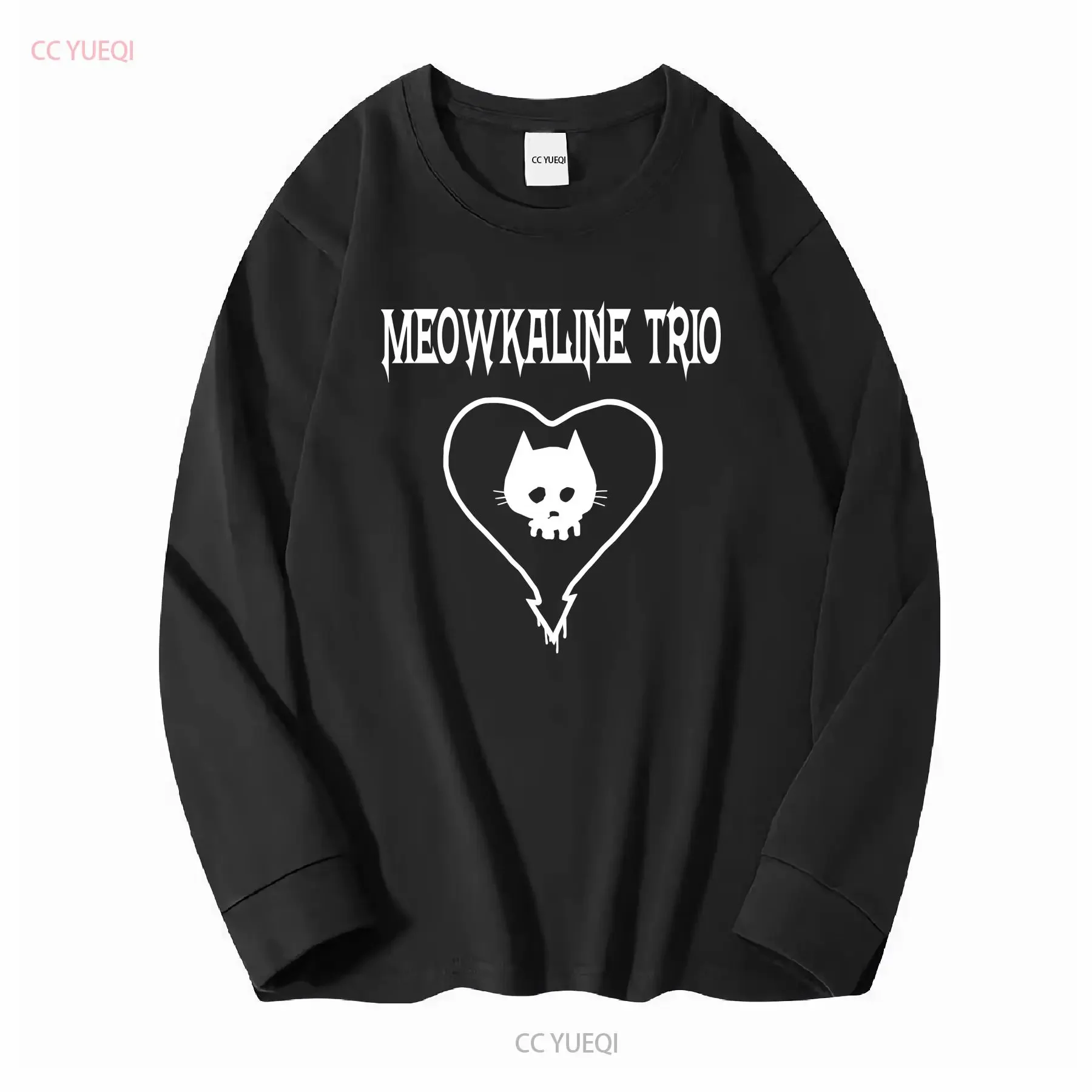 Alkaline Trio Parody T Shirt Meowkaline Cats Fan Art Black Adult long or short sleeves vintage Washed Casual graphic